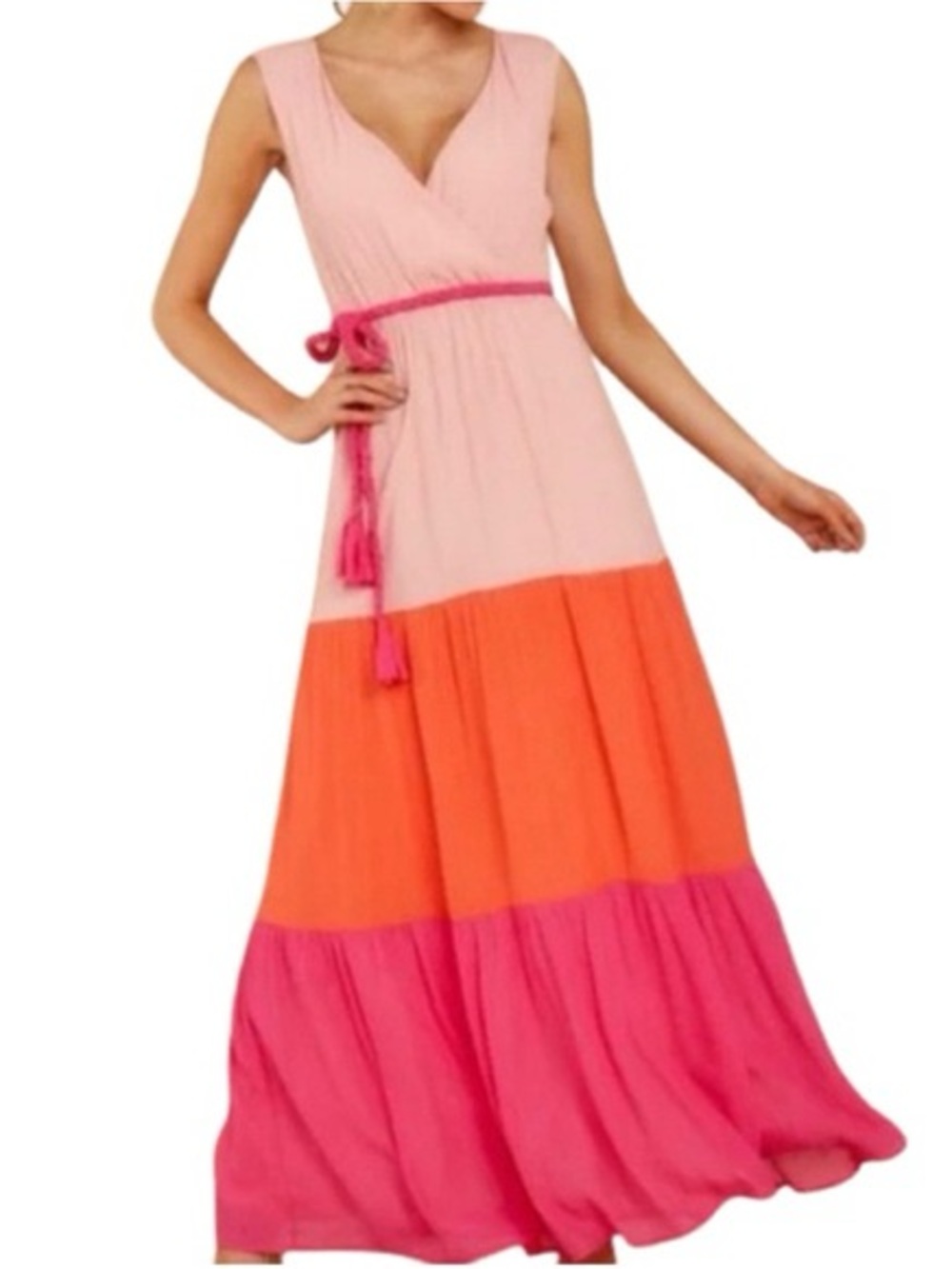 Flying Tomato Colorblock Sleeveless Maxi Dress Size Small
